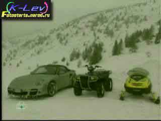 Snowmobile-against-the-car